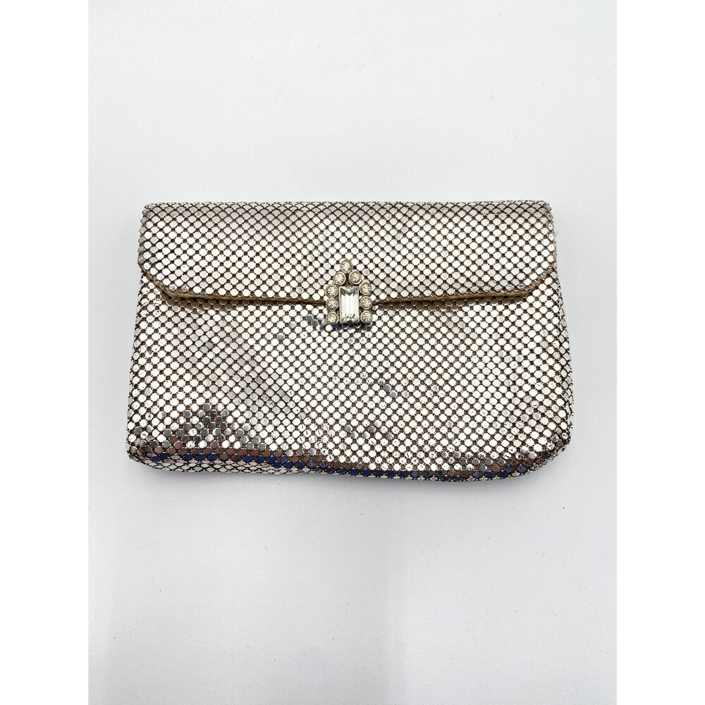 Whiting Davis Silver Metal Clutch, Small Imperfections